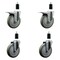 Service Caster 5'' Gray Poly Swivel 1-3/8'' Expanding Stem Caster Set 2 Total Lock Brakes, 4PK SCC-EXTTL20S514-PPUB-2-S-2-138 - alternate 1
